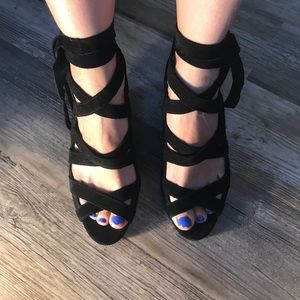 OFFICE LONDON suede criss cross heels nwot 🐜